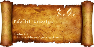 Káhl Orsolya névjegykártya